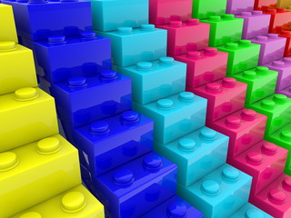 Stair concept from colorful toy bricks