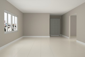Empty room interior 3d rendering