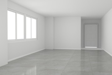 Empty room interior 3d rendering