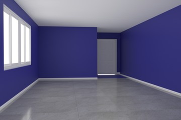 Empty room interior 3d rendering
