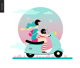 Girl on a scooter