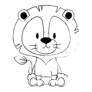 cute and adorable lion character