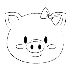 cute and adorable female piggy character