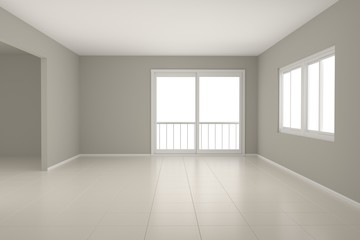 Empty room interior 3d rendering