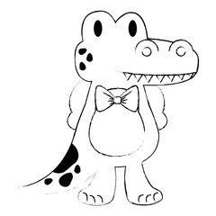 cute and adorable crocodile character
