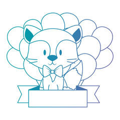 cute and adorable fox with balloons helium