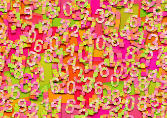 Find all numbers puzzle - repeatable pattern of sticky notes