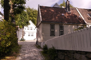 Gamle Bergen, historisches Stadtviertel Sandviken, Norwegen