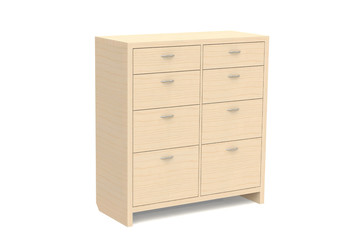 Wardrobe with drawers for clothes, linen, underwear, children's clothes.