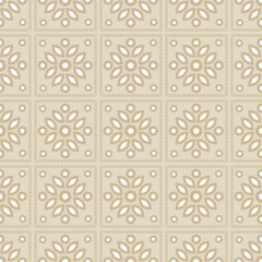 Seamless background with satin stitch embroidery. Traditional ornament. Rustic pattern. Textile rapport. - 216291655