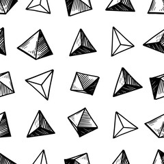 Geometric figures. Seamless pattern with transparent background. Vector