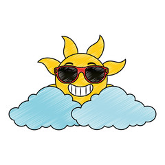 summer sun with sunglasses