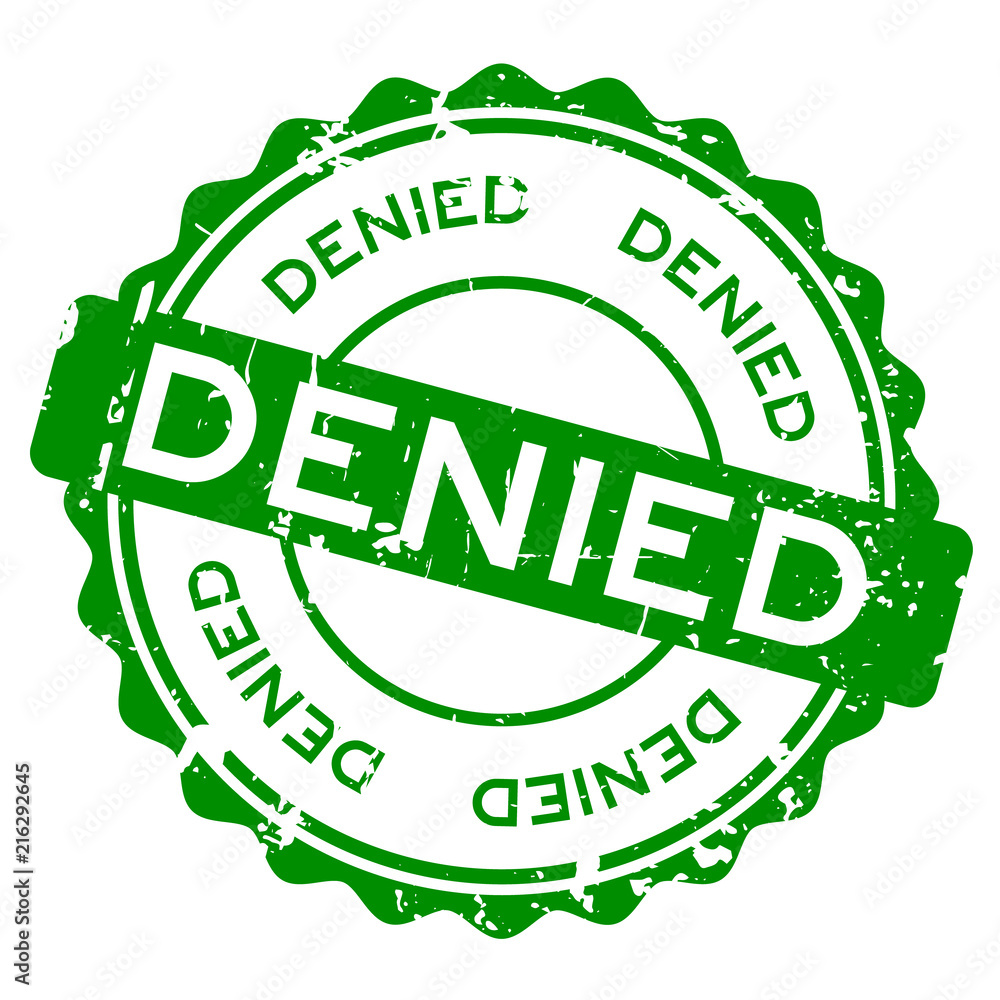 Canvas Prints Grunge green denied wording round rubber seal stamp on white background