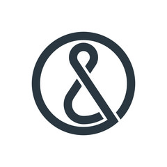 Ampersand logo template. The ampersand in the shape of a circle. Vector illustration.