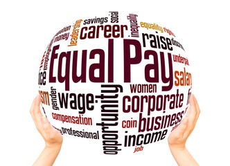 Equal pay word cloud sphere concept