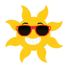 summer sun with sunglasses vector illustration design