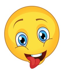emoticon with tongue out showing