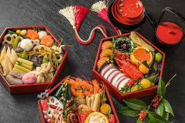 典型的なおせち料理　General Japanese New Year dishes