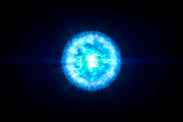 3d rendering, blue flame burning effect