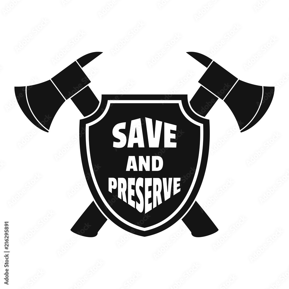Poster save and preserve logo. simple illustration of save and preserve vector logo for web design isolated