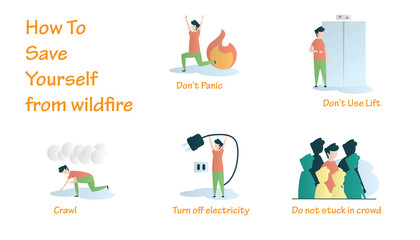 how to save yourself from wildfire eye catching illustration design