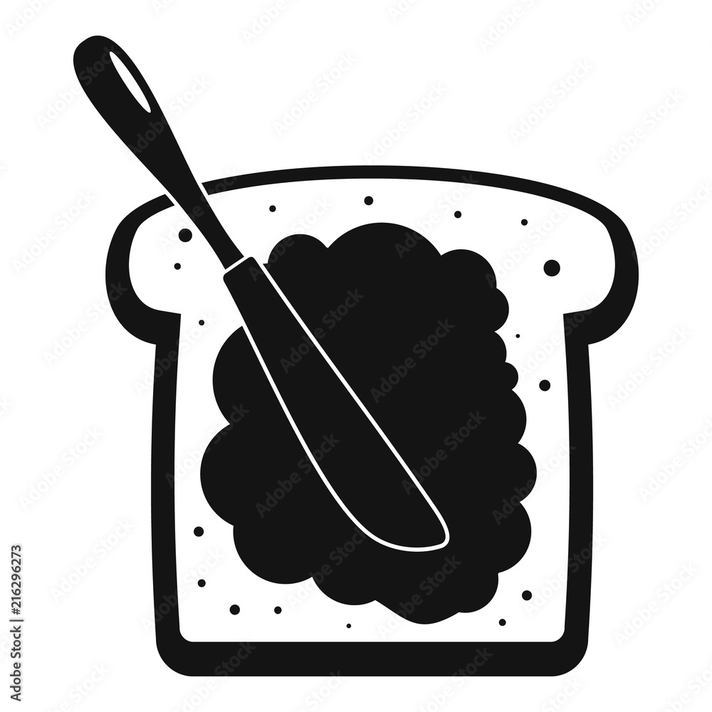 Poster butter on bread icon. simple illustration of butter on bread vector icon for web design isolated on 