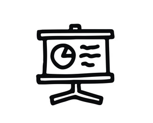presentation hand drawn icon , designed for web and app