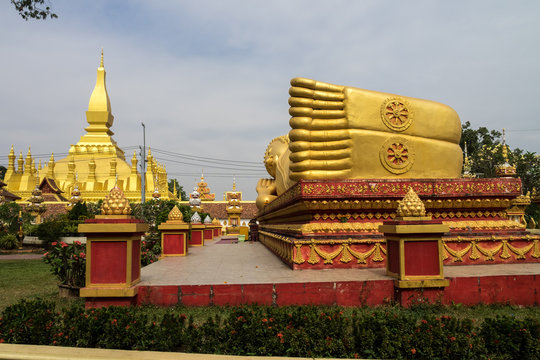 Laos  - Vientiane - Pha That Luang (Buddhistischer Tempel)