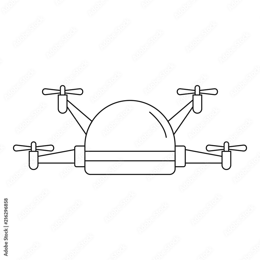 Poster small drone icon. outline small drone vector icon for web design isolated on white background