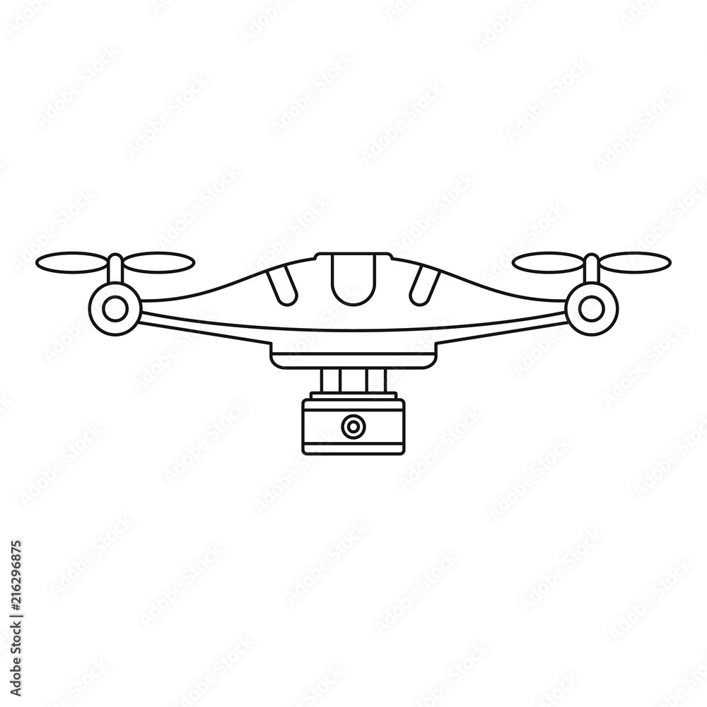 Aufkleber camera drone icon. outline camera drone vector icon for web design isolated on white background