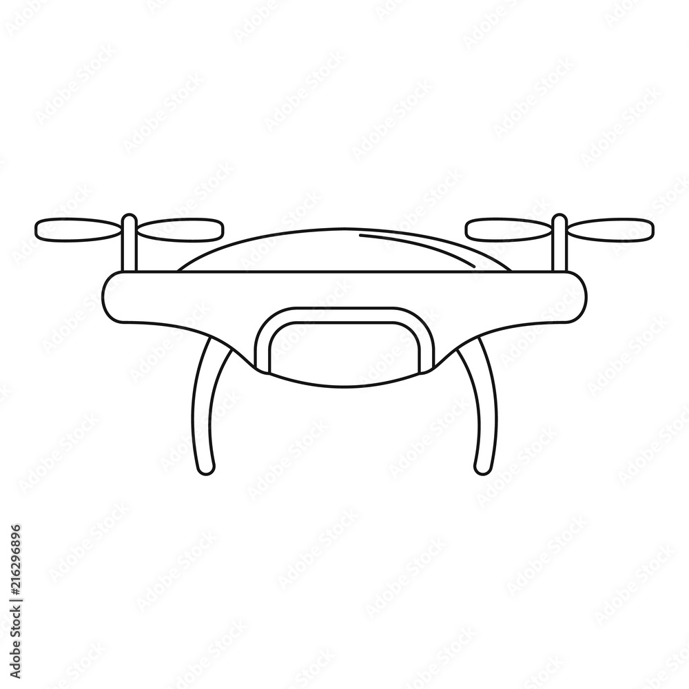 Poster drone icon. outline drone vector icon for web design isolated on white background