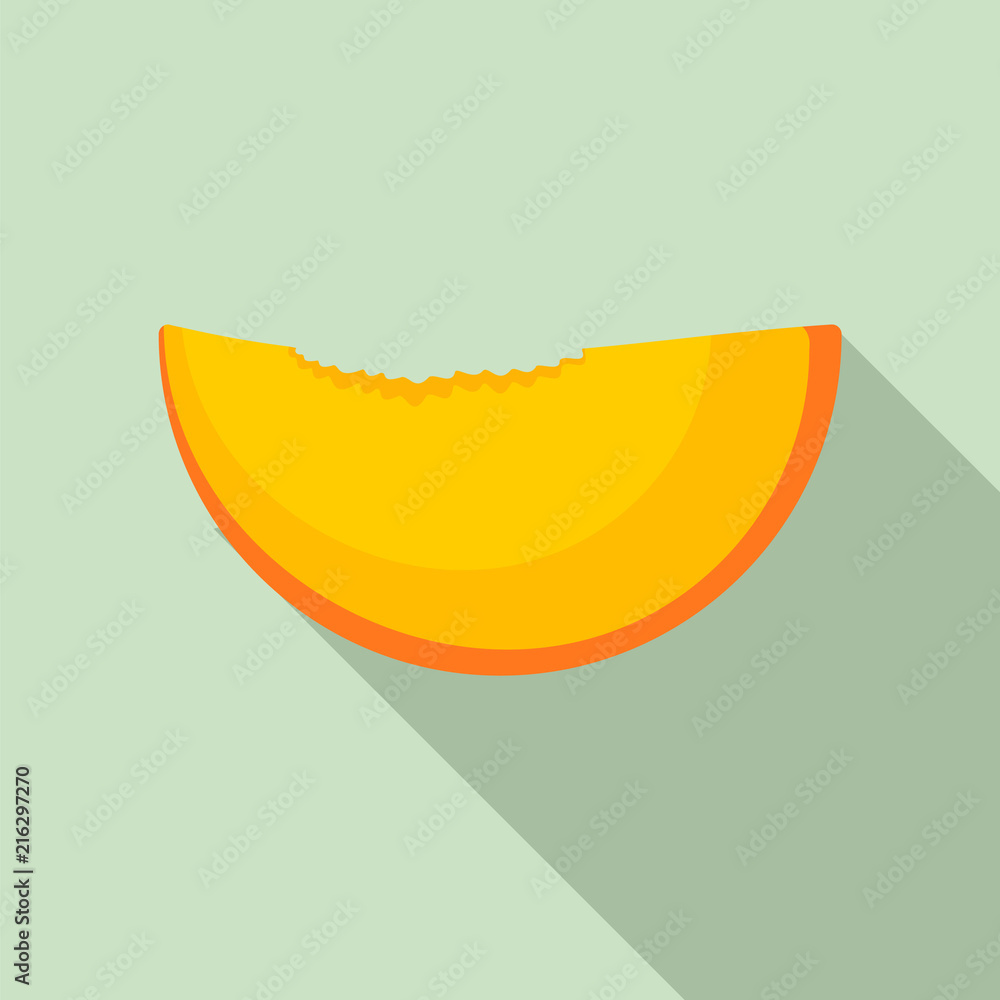 Poster slice of peach icon. flat illustration of slice of peach vector icon for web design