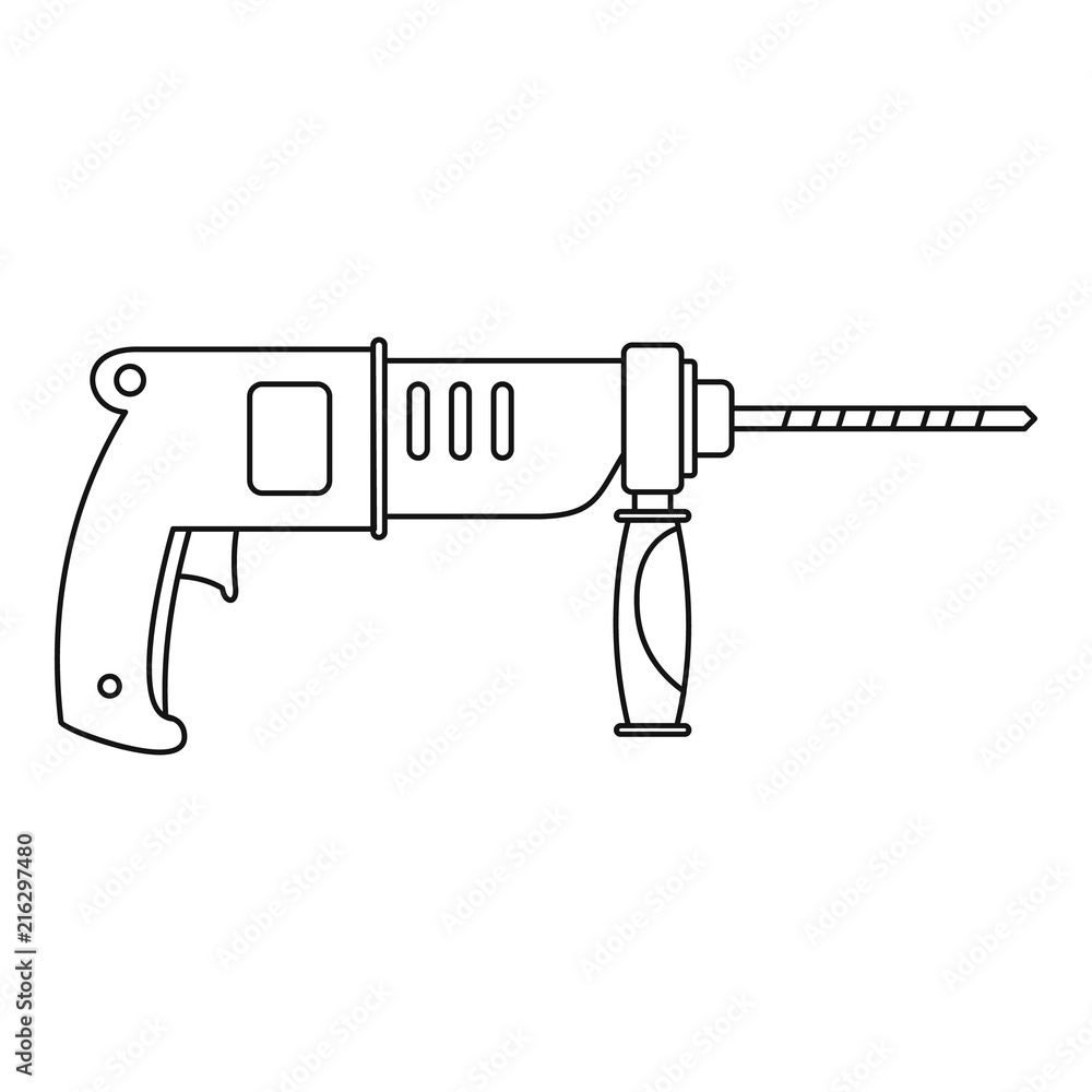 Wall mural hammer drill icon. outline hammer drill vector icon for web design isolated on white background