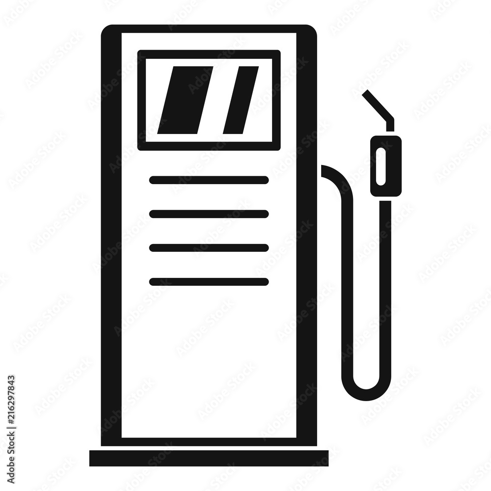 Poster gas station icon. simple illustration of gas station vector icon for web design isolated on white ba
