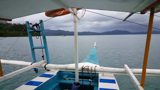 Sailing with Banga boat to the islands of Port Barton, Palawan, Philipinnes