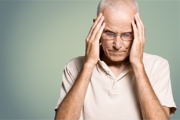 Seniors portrait of sad old caucasian man