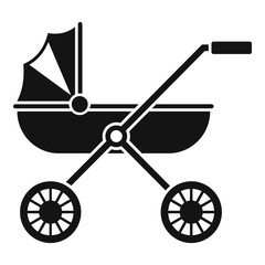 Fototapeta na wymiar Brand baby pram icon. Simple illustration of brand baby pram vector icon for web design isolated on white background