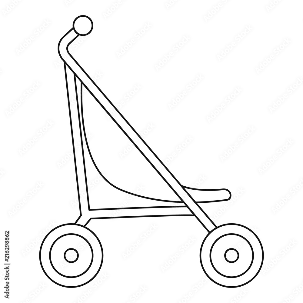Aufkleber little pram icon. outline little pram vector icon for web design isolated on white background