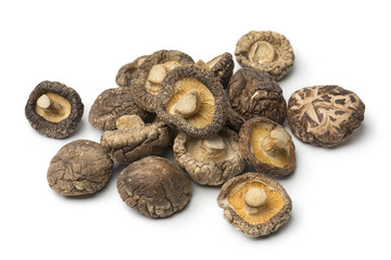 Heap of dried shiitake mushrooms