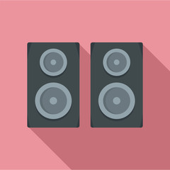 Studio speakers icon. Flat illustration of studio speakers vector icon for web design