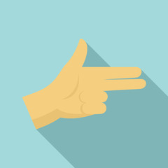 Pistol hand sign icon. Flat illustration of pistol hand sign vector icon for web design