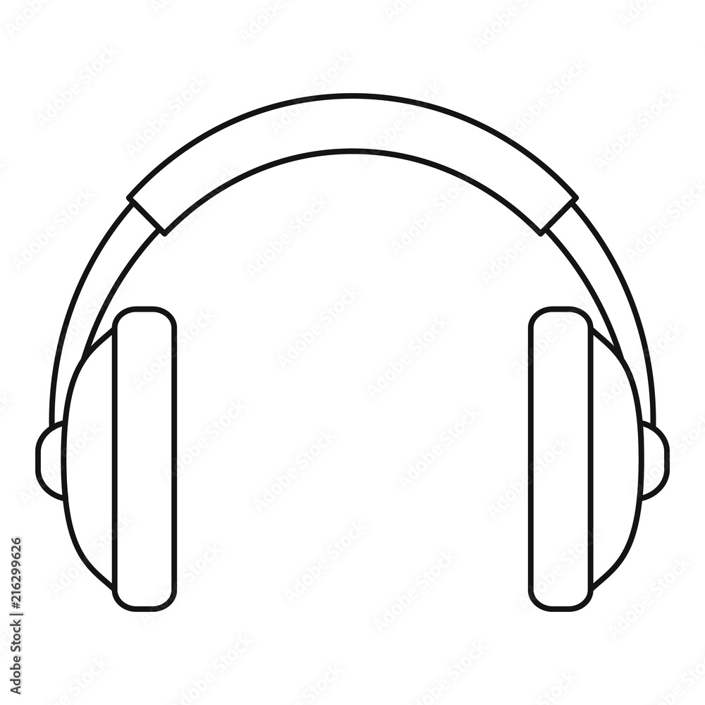 Poster rap headset icon. outline rap headset vector icon for web design isolated on white background