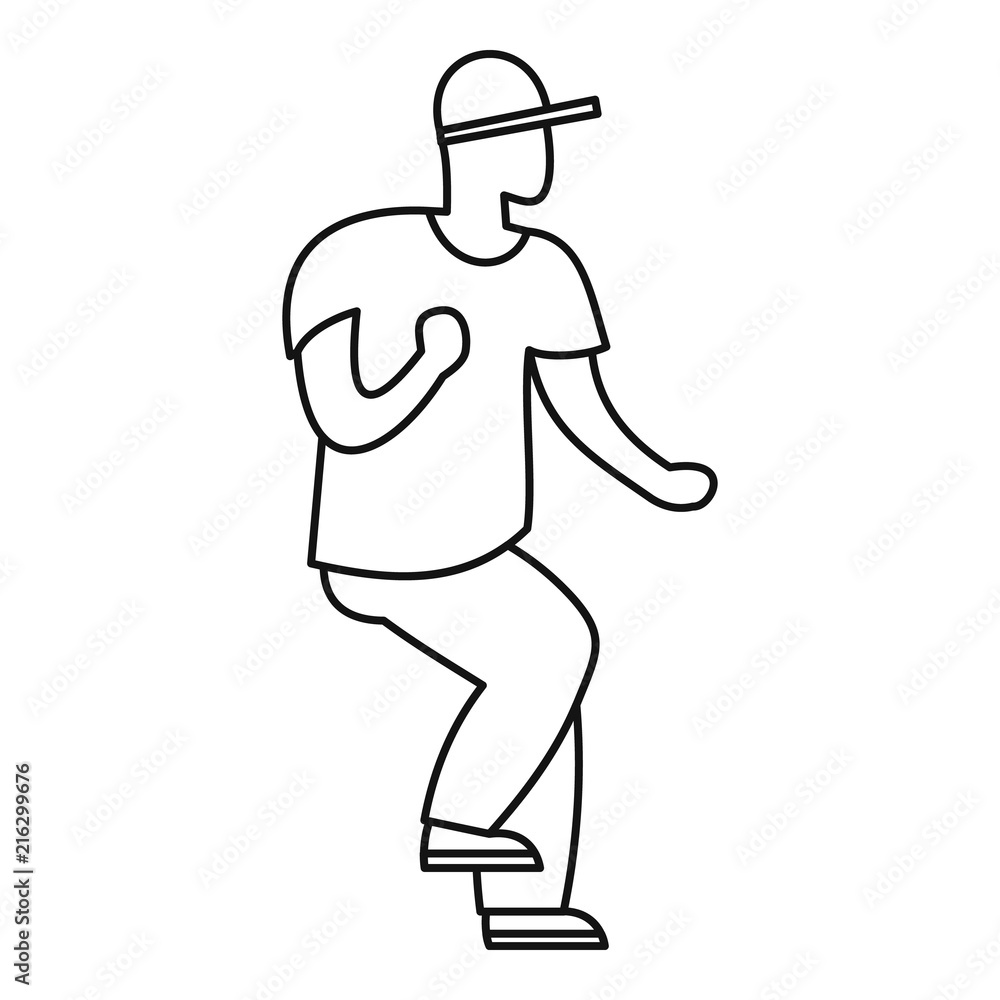 Poster hip hop dancer icon. outline hip hop dancer vector icon for web design isolated on white background