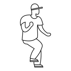 Hip hop dancer icon. Outline hip hop dancer vector icon for web design isolated on white background