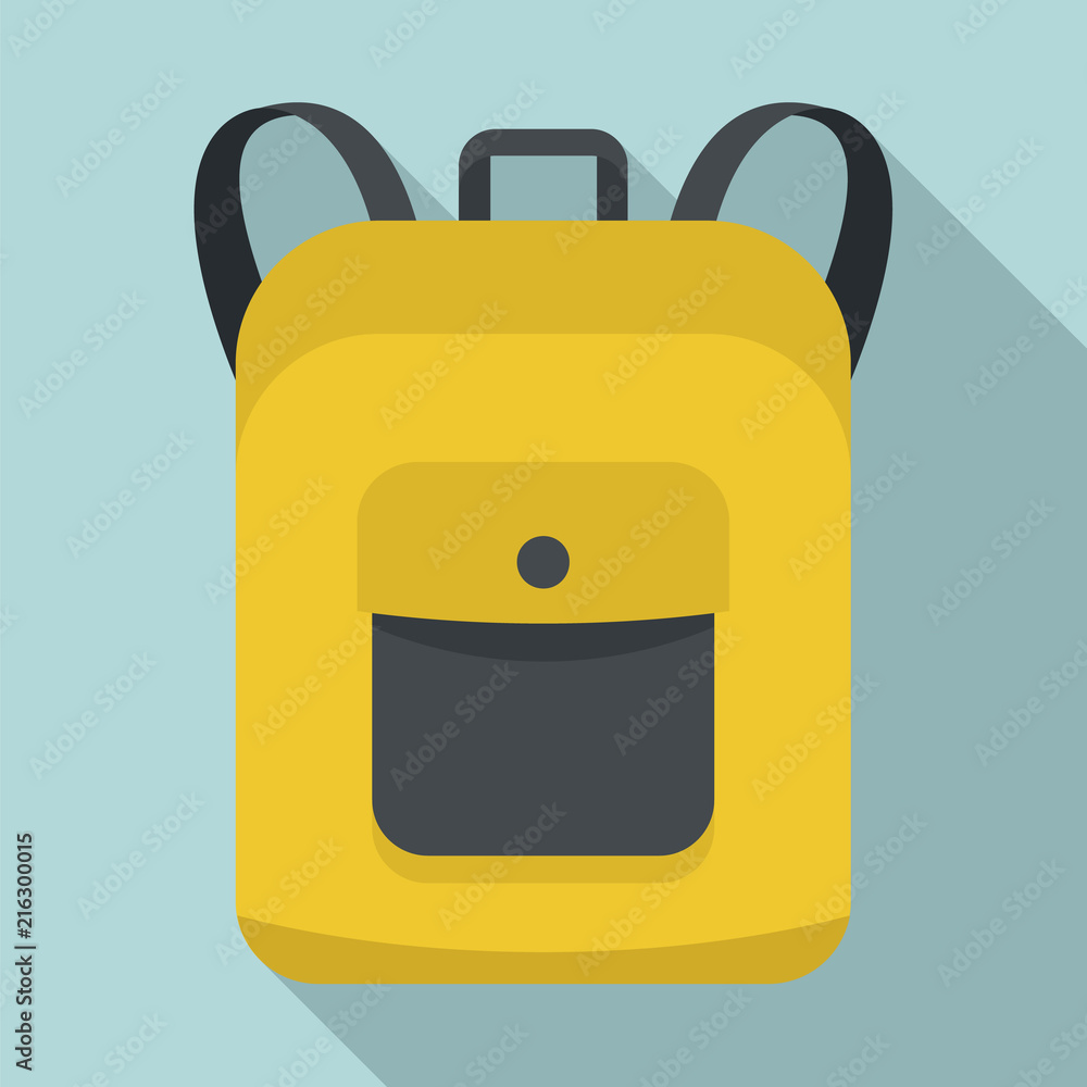 Poster notebook backpack icon. flat illustration of notebook backpack vector icon for web design