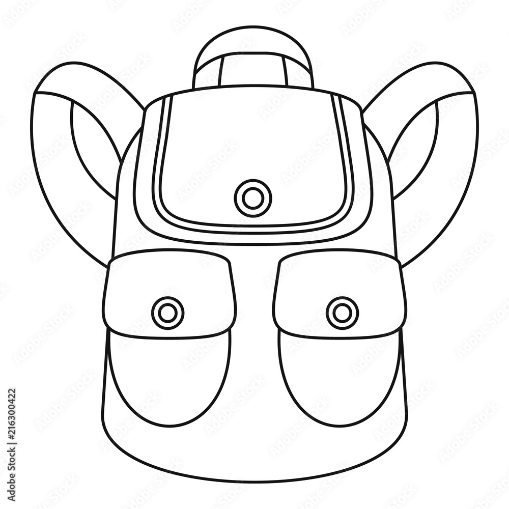 Poster forest backpack icon. outline forest backpack vector icon for web design isolated on white backgroun