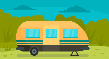 Travel trail background. Flat illustration of travel trail vector background for web design