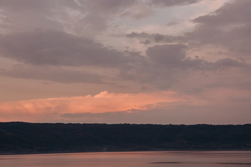 landscape meandering channel rocks canyons green vegetation