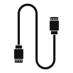 Charging vape cable icon. Simple illustration of charging vape cable vector icon for web design isolated on white background