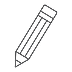 Pencil thin line icon, tools and design, pen sign, vector graphics, a linear pattern on a white background, eps 10.